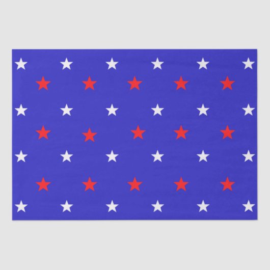 White en Red Stars - Starry Sky Pattern Tissuepapier (Voorkant)