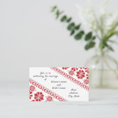 White en Red Tatreez Wedding Enclosure Card Informatiekaartje (Staand voorkant)