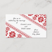 White en Red Tatreez Wedding Enclosure Card Informatiekaartje (Voorkant)