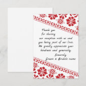 White en Red Tatreez Wedding Hartelijk dank Save The Date (Voorkant / Achterkant)