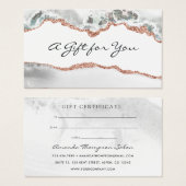 White en Roos Gold Agate Business Gift Kaart (Voorkant /achterkant)