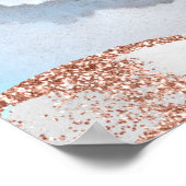 White en Roos Gold Agate Business Poster (Hoek)