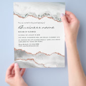 White en Roos Gold Agate Grand Opening Invitation Flyer (Hand)
