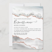 White en Roos Gold Agate Grand Opening Invitation Kaart (Voorkant)