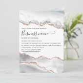 White en Roos Gold Agate Grand Opening Invitation Kaart (Staand voorkant)