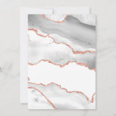 White en Roos Gold Agate Grand Opening Invitation Kaart (Achterkant)