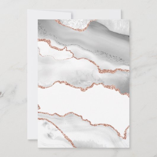 White en Roos Gold Agate Grand Opening Invitation Kaart (Achterkant)