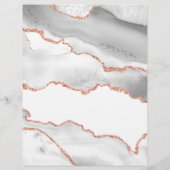 White en Roos Gold Agate Stone Business Briefhoofd (Achterkant)