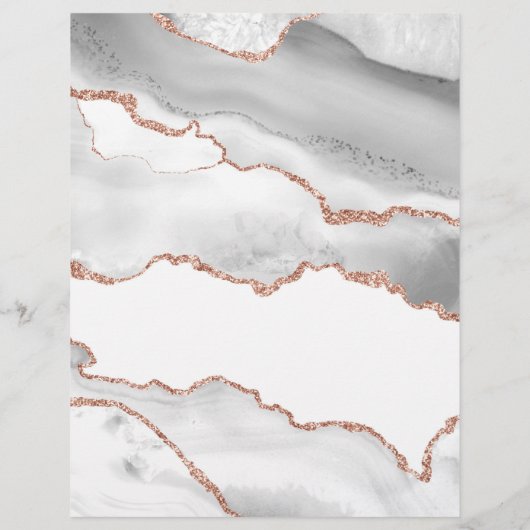 White en Roos Gold Agate Stone Business Briefhoofd (Achterkant)