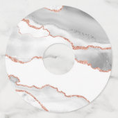 White en Roos Gold Agate Wijnglaslabel (Voorkant)