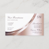 White en Roos Gold Decor met Monogram Luxury Visitekaartje (Achterkant)