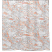 White en Roos Gold marble 2 Douchegordijn (Voorkant)
