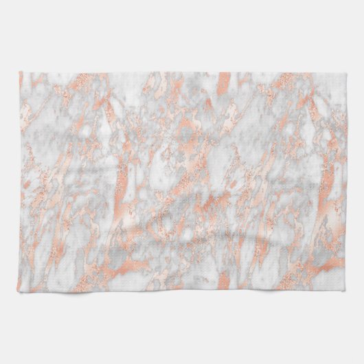 White en Roos Gold marble 2 Theedoek (Horizontaal)