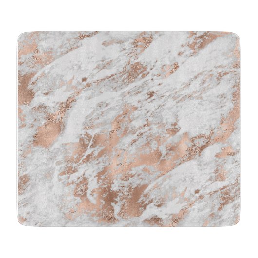 White en Roos Gold Marble 3 Snijplank (Voorkant)