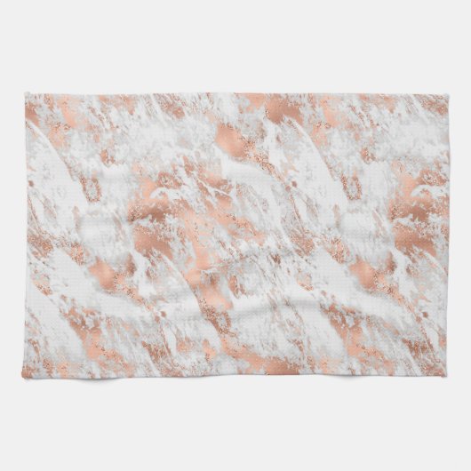 White en Roos Gold Marble 3 Theedoek (Horizontaal)