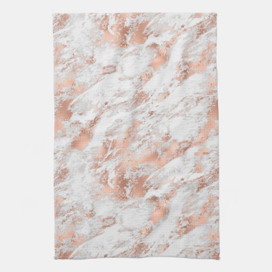 White en Roos Gold Marble 3 Theedoek (Verticaal)