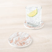 White en Roos Gold Marble 3 Zandsteen Onderzetter (Zijkant)