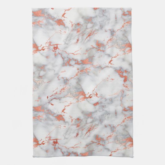 White en Roos Gold Marble 7 Theedoek (Verticaal)