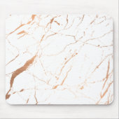 White en Roos Gold Marble Designer Muismat (Voorkant)