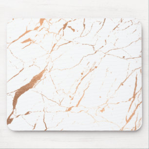 White en Roos Gold Marble Designer Muismat