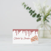 White en Roos Gold Nail Tech Visitekaartje (Staand voorkant)