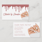 White en Roos Gold Nail Tech Visitekaartje (Voorkant / Achterkant)