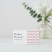 White en roze Chevron Professional Visitekaartje (Staand voorkant)