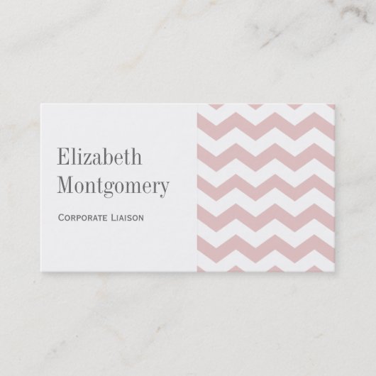 White en roze Chevron Professional Visitekaartje (Voorkant)