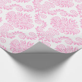White en Roze Damask | Papier voor onmiddellijke v (Hoek)
