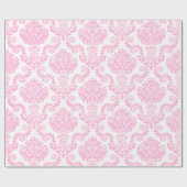 White en Roze Damask | Papier voor onmiddellijke v (Vlak)