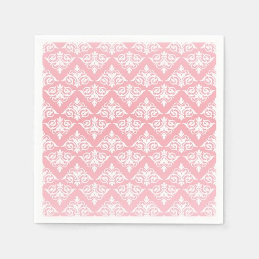 White en Roze Damask Servet (Voorkant)