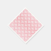 White en Roze Damask Servet (Hoek)