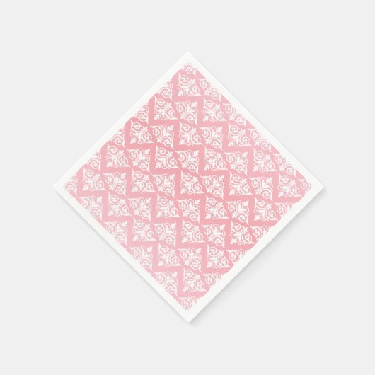 White en Roze Damask Servet (Hoek)