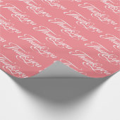 White en Roze Dank je patroon Cadeaupapier (Hoek)