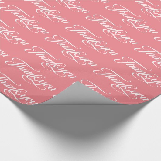 White en Roze Dank je patroon Cadeaupapier (Hoek)