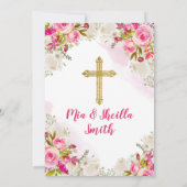 White en roze Girl Twin Presentacion De 3 Años Kaart (Achterkant)