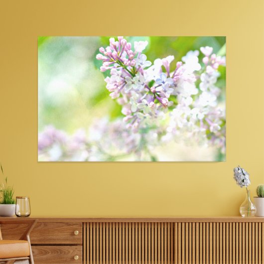White en roze Misty Lilacs Canvas Afdruk (Insitu (Woonkamer))