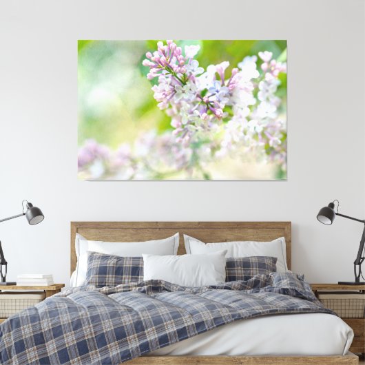 White en roze Misty Lilacs Canvas Afdruk (Insitu (Slaapkamer))