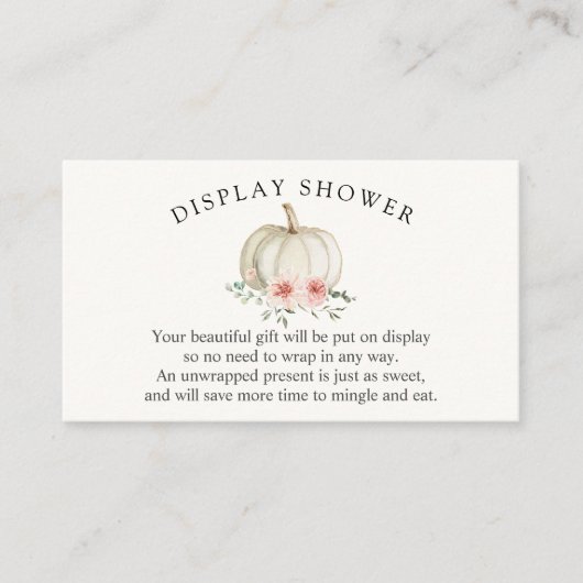 White en roze roze Baby shower display Shower Informatiekaartje (Voorkant)