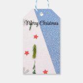 White en Shine Blue met pine Tree, Star and Flake Cadeaulabel (Achterkant)