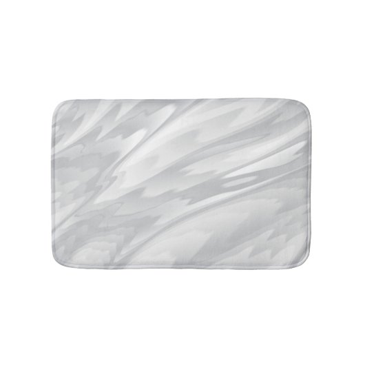 White en Silver Dust Silky Wave Pattern Badmat (Voorkant)