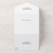 White en Silver Glitter Black Marble Wedding All In One Uitnodiging (Buitenkant)