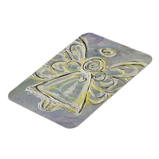 White en Silver Guardian Angel Custom Magnet Magneet (Linkerzijde)