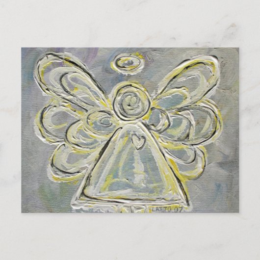 White en Silver Guardian Light Angel Briefkaart (Voorkant)
