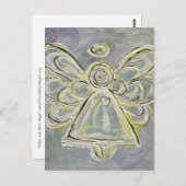 White en Silver Guardian Light Angel Briefkaart (Voorkant / Achterkant)