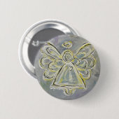 White en Silver Light Angel Button of Pin (Voorkant /achterkant)