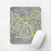 White en Silver Light Guardian Angel Mousepad Muismat (Met muis)