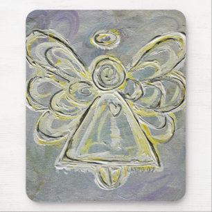 White en Silver Light Guardian Angel Mousepad Muismat