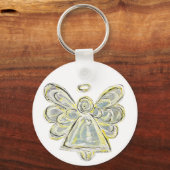 White en Silver Light Guardian Angel Sleutelhanger (Achterkant)