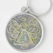 White en Silver Light Guardian Angel Sleutelhanger (Voorkant)